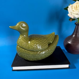 Vintage Ceramic Duck Jar With Spoon Opening - Chino Fine Quality