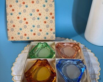 Mini Kerzenhalter Vintage in verre coloré - Tchécoslovaquie - Lot de 4