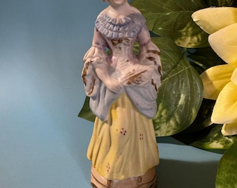Rare figurine vintage « Japon occupé » de femme en porcelaine - Style colonial/rococo - Décoration d'intérieur historique