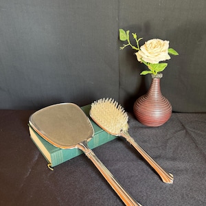 Gorgeous Vintage Vanity Set - Hand Mirror and Hair Brush - Art Deco/Nouveau Style