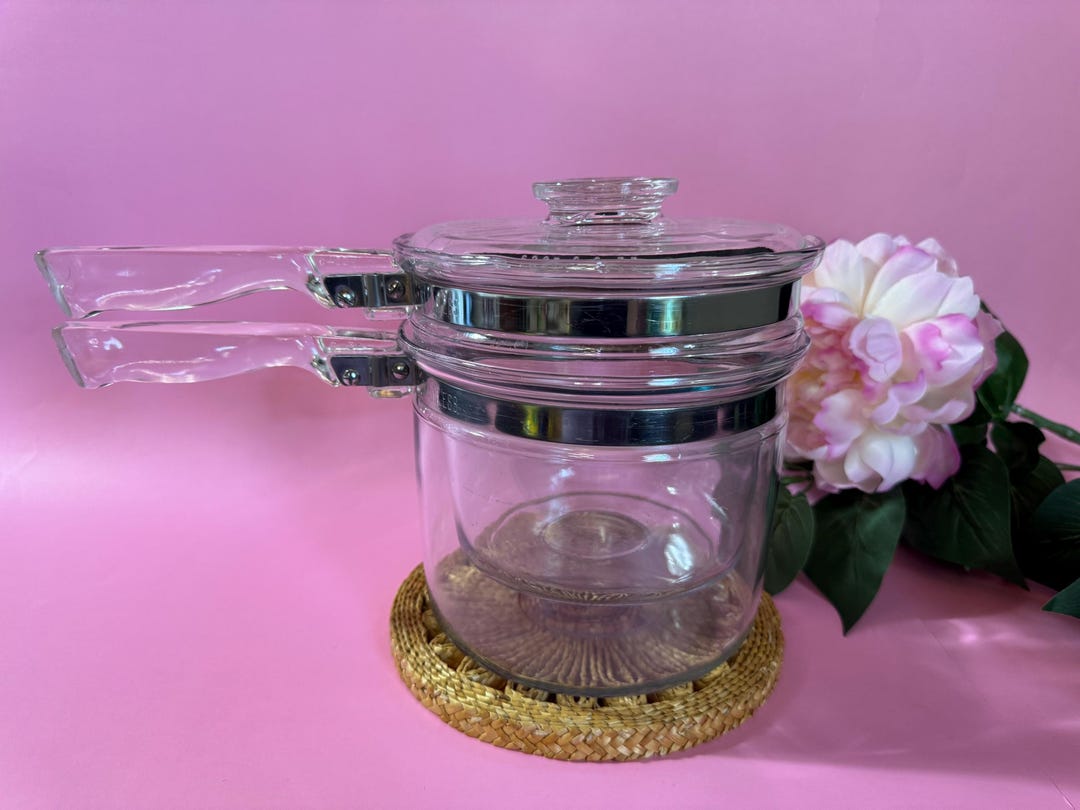 Pyrex Flameware Cookware Vintage PYREX Flameware Double Boiler | Mid-century Stovetop Cookware ...