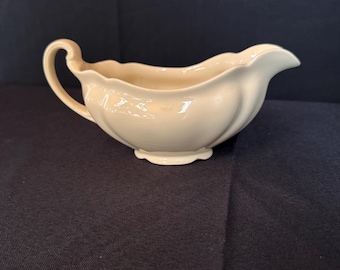 Salsera vintage de cerámica color crema: decoración rústica francesa