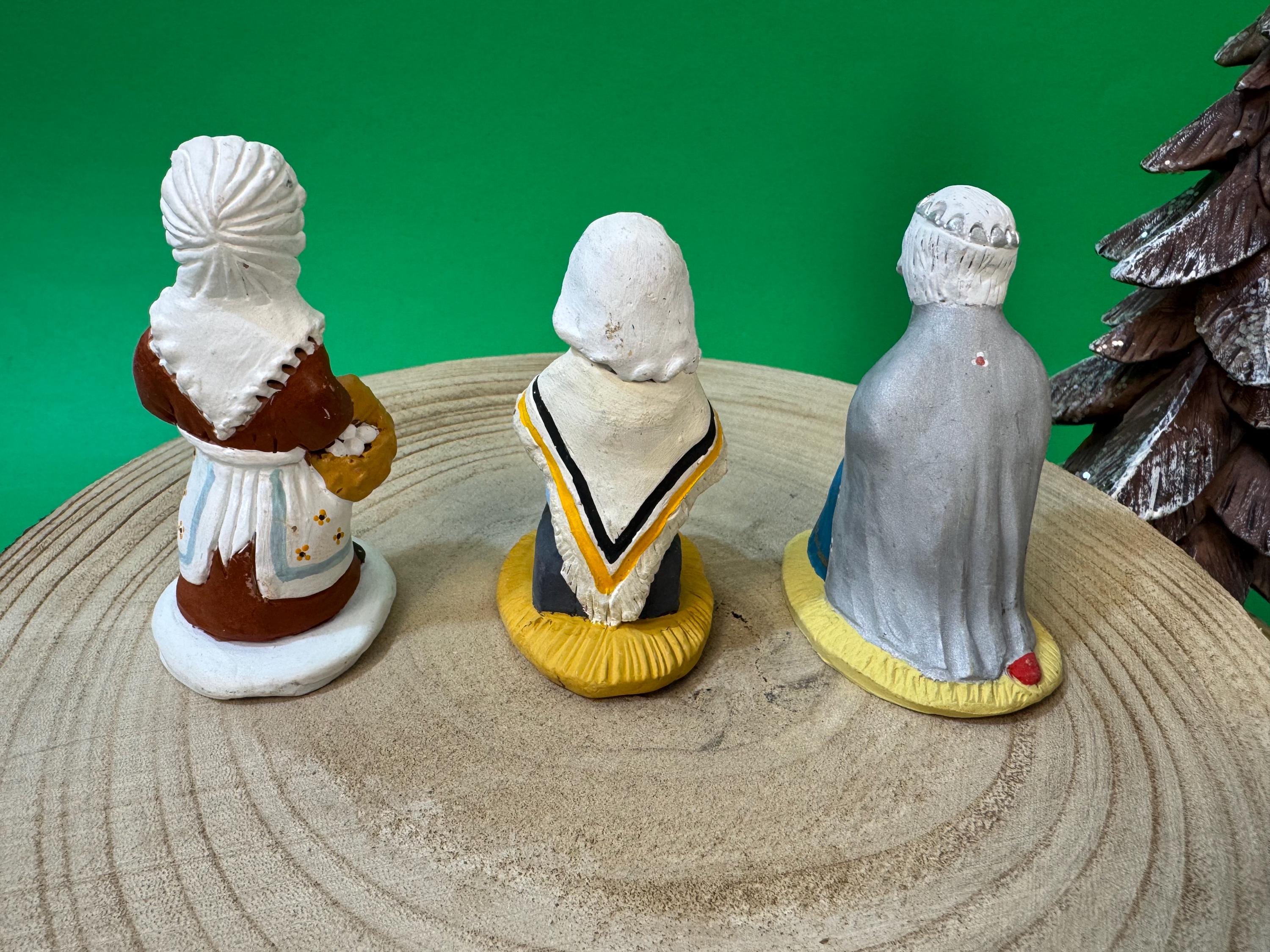 ヴィンテージ手描きキリスト降誕人形 – 陶器製クレッシュセット (8.5