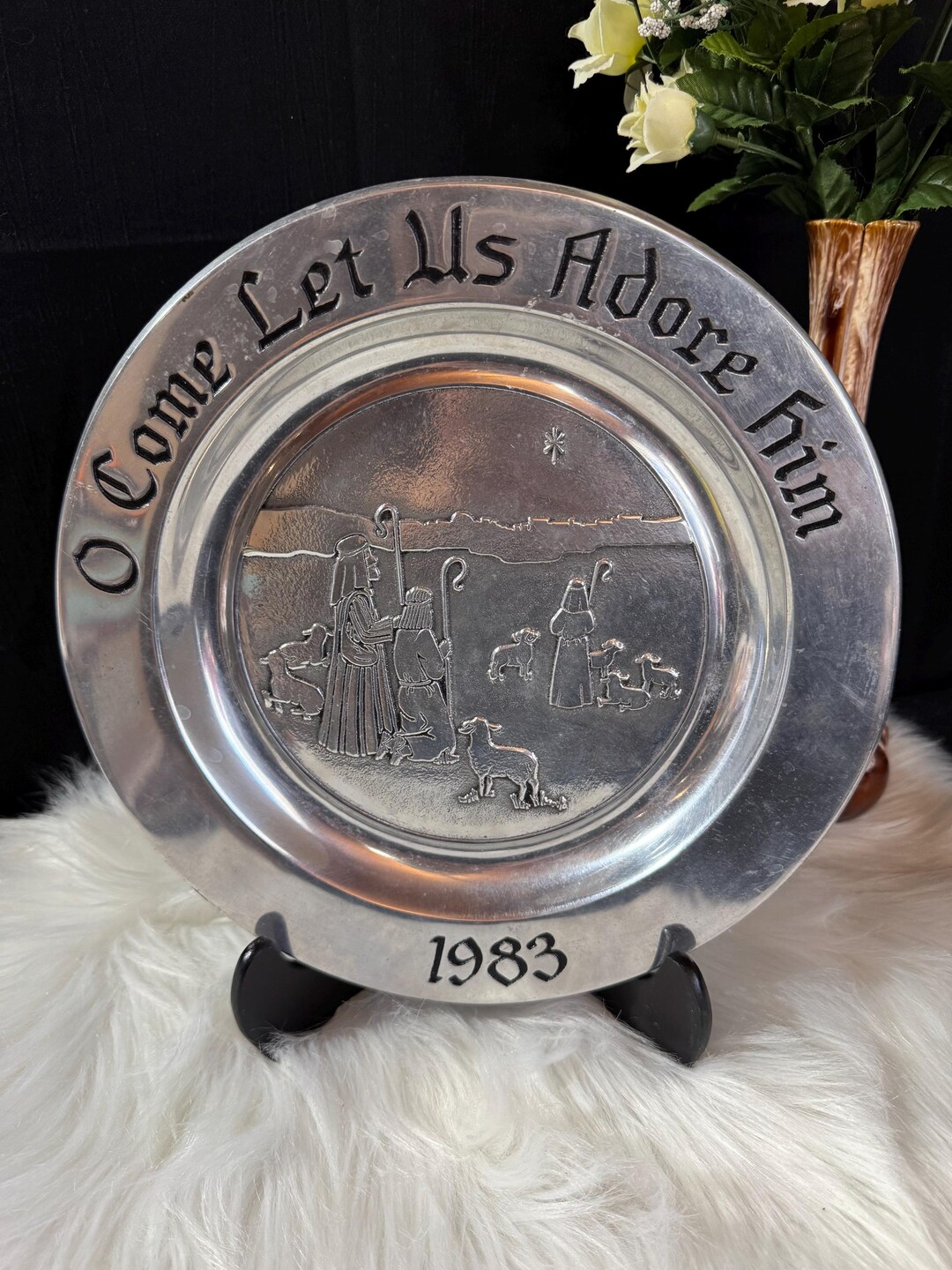 WILTON ARLE ヴィンテージ PEWTER プレート Vintage Wilton Pewter Decorative Plate - Christmas 1983 - Etsy
