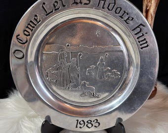 WILTON ARLE ヴィンテージ PEWTER プレート Vintage Wilton Pewter Decorative Plate - Christmas 1983 - Etsy