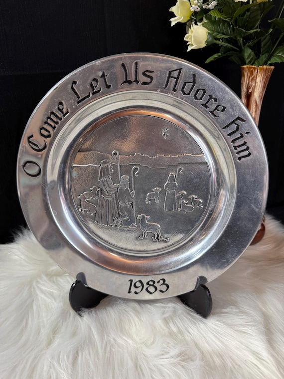 WILTON ARLE ヴィンテージ PEWTER プレート Vintage Wilton Pewter Decorative Plate - Christmas 1983 - Etsy