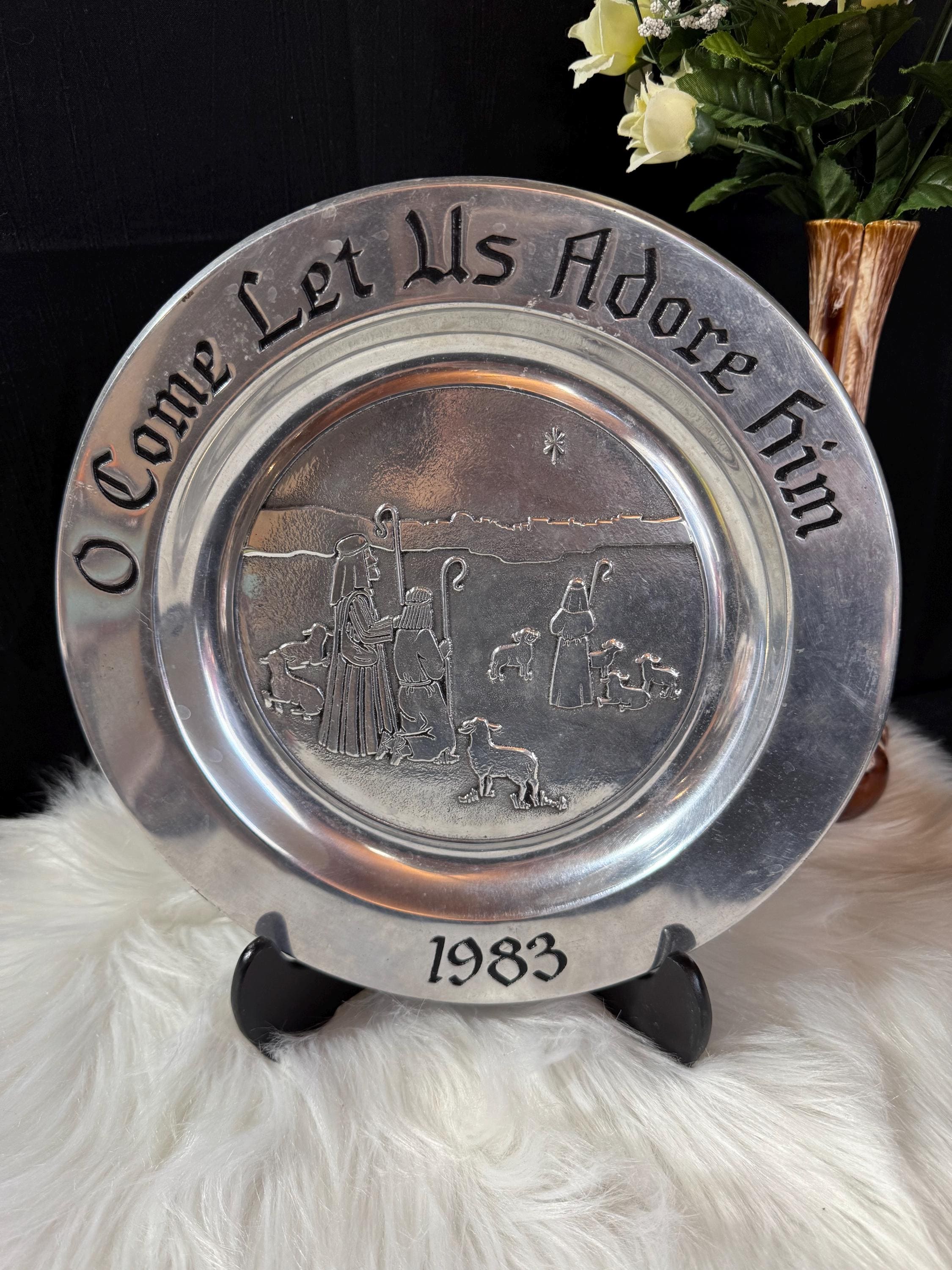 WILTON ARLE ヴィンテージ PEWTER プレート Vintage Wilton Pewter Decorative Plate - Christmas 1983 - Etsy