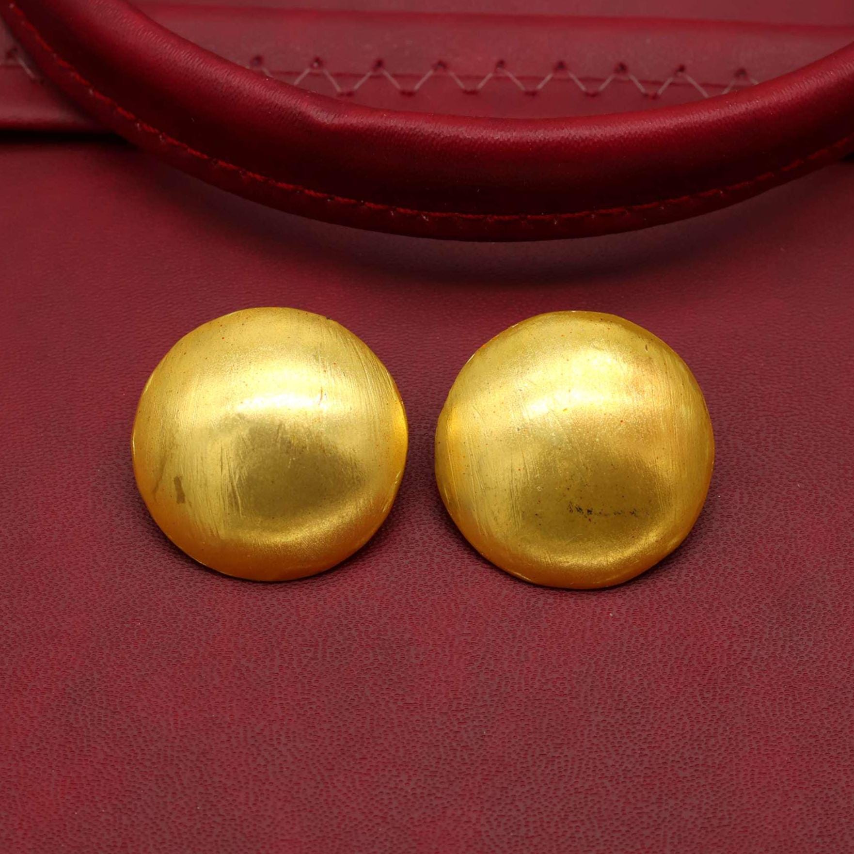 Orecchini a bottone in argento sterling 925, mezza sfera, 12 mm