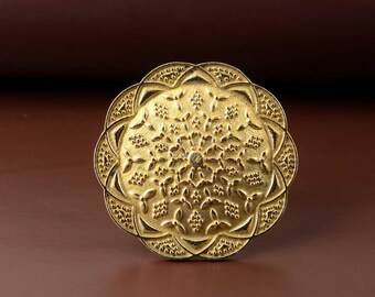 Großer runder Blumenring, verstellbarer handgefertigter Boho-Mandala-Schmuck, Yoga-Meditationsring