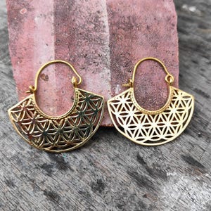 Seed of Life Sacred Geometry Hoop Earrings