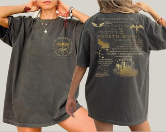 Fourth Wing Dragon Rider 2-Sided Comfort Colors Shirt, Riders Quadrant Shirt, Basgiath Shirt, Fourth Wing  Shirt, Xaden Riorson Hause Shirt