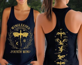 Wingleader Fourth Wing 2-Sided Racerback, Riders Quadrant Tank Top, Basgiath Racerback, Fourth Wing Women Vneck, Xaden Riorson Tee