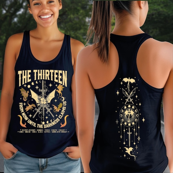 The Thirteen Throne Of Glass Racerback, Two-Sided Printed Tank Top, From Now Until The Darkness Claims Us Vneck Shirt