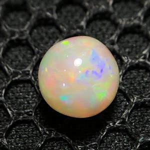Natural Ethiopian Opal Sphere, 7.80 MM, 2.10 Cts Rainbow Fire Opal Gemstone
