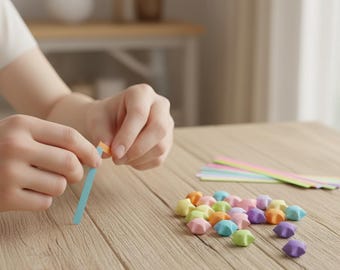 Estrellas de papel para origami: 27 colores, tiras de doble cara para manualidades DIY