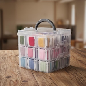 Set 150 Colors Embroidery Floss for Cross Stitch,Embroidery Thread String Kit with Floss Bins&Scissors Thimble Cross Stitch Tool Box