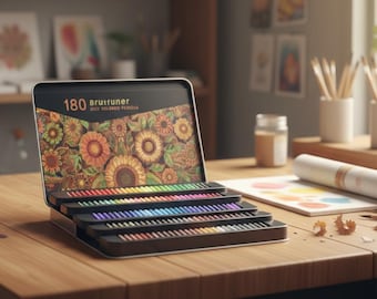 Juego de 180 lápices de colores, lápices de colores profesionales, lápices de acuarela, regalo para artistas, lápices de colores, Brutfuner