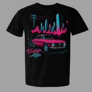 Classic Alfa Romeo GTV graphic T-shirt, Alfa Romeo Vintage Tee, Alfisti T-shirt, Alfa Romeo Giulia artwork, Vintage Alfa Romeo