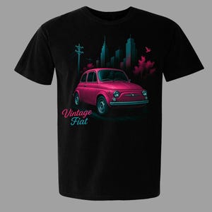 Classic Fiat Abarth 500 Graphic T-shirt, Rare Italian Car T-shirt, Ferrari shirt, Vintage Fiat artwork