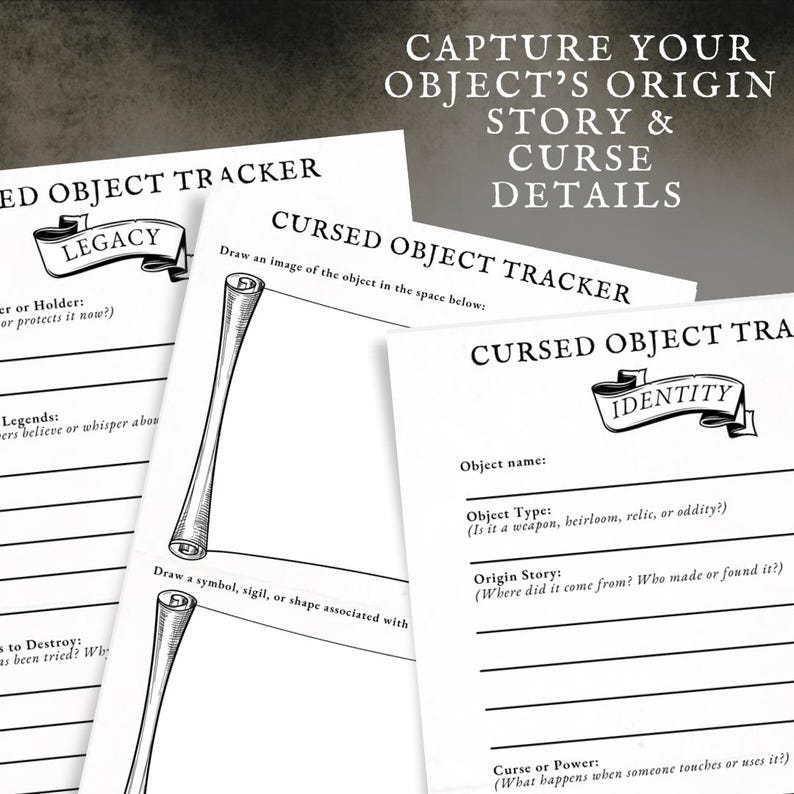 Cursed Object Tracker – Printable Worksheet, TTRPG Worldbuilding (PDF ...
