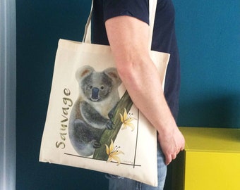 Tote bag Koala Organic cotton bag