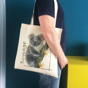Koala-Einkaufstasche. Bio-Baumwolltasche