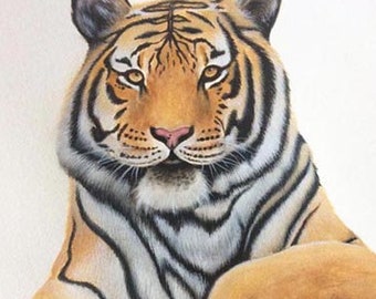 Tiger original watercolor for wall decoration