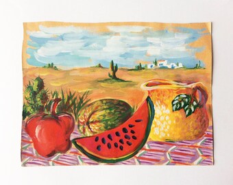 Original acrylic painting for desert or Caribbean wall decoration