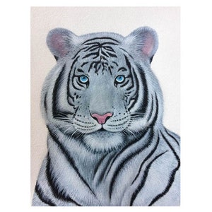 Cuadro original Tigre Blanco para decoración de pared