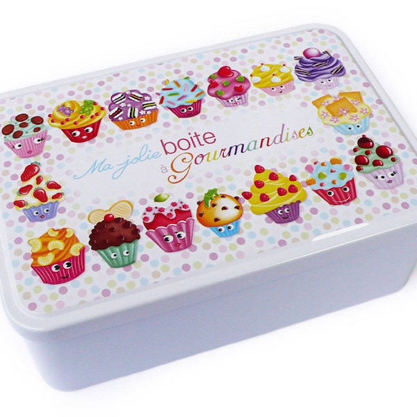 Boite métal illustrée déco rangement biscuits