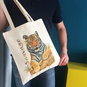 Aquarellillustration auf Bio-Baumwolltasche gedruckt