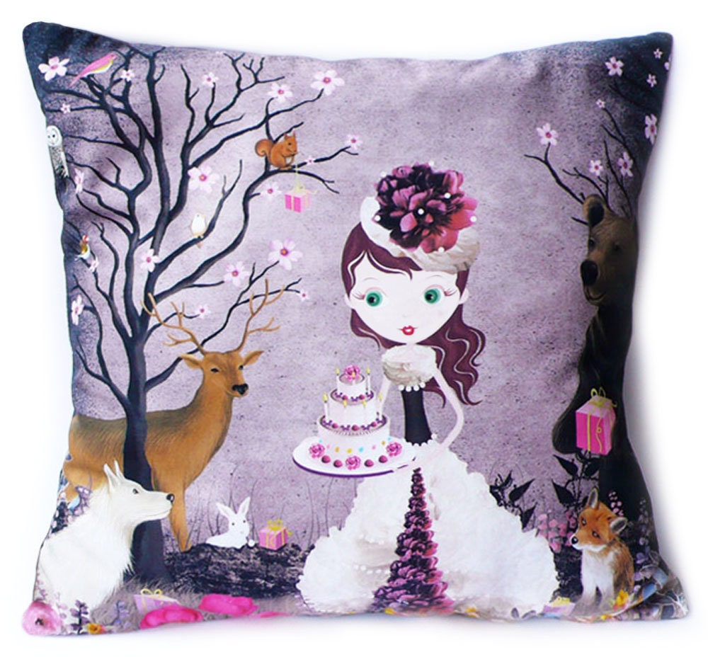 Coussin Déco Forêt Magique Onirique Animaux