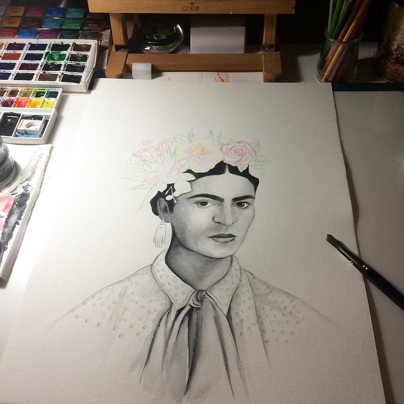 Printing from my original watercolour Frida Flowers
