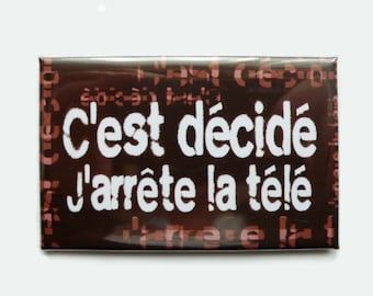 Magnet rectangulaire message anti TV decoration murale