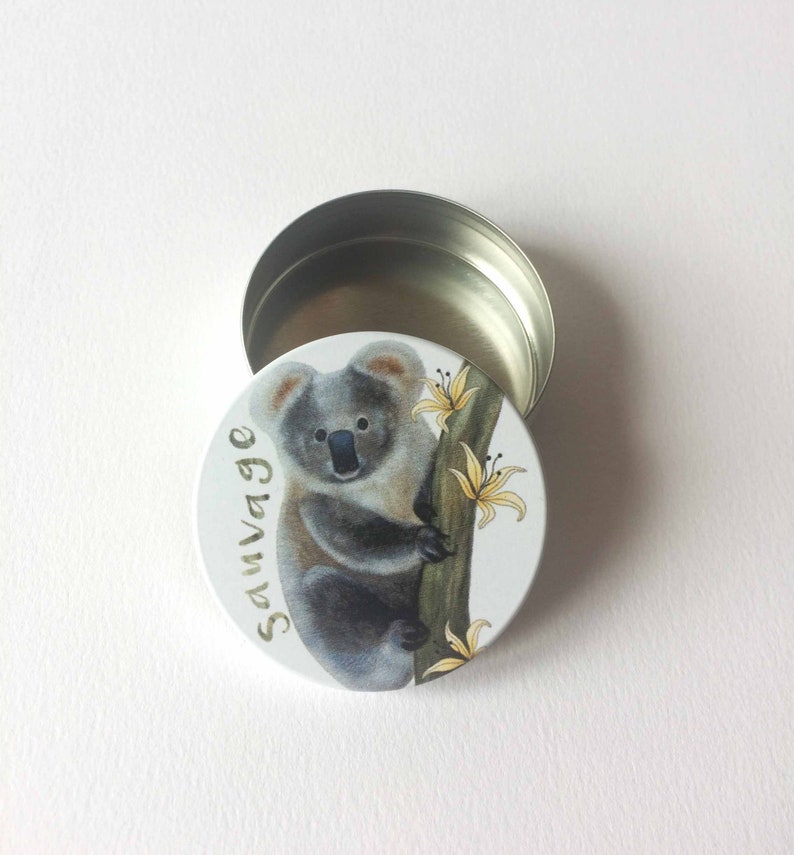 Petite boite ronde Koala boite à bonbons cendrier de poche image 3