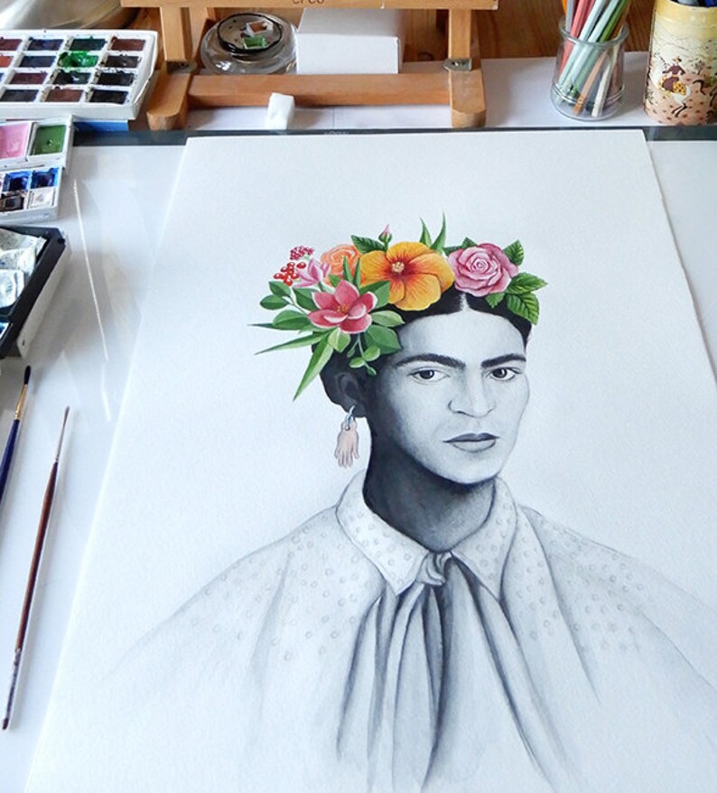 Printing from my original watercolour Frida Flowers