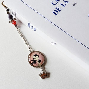 Metal bookmark girl with black cat reading gift