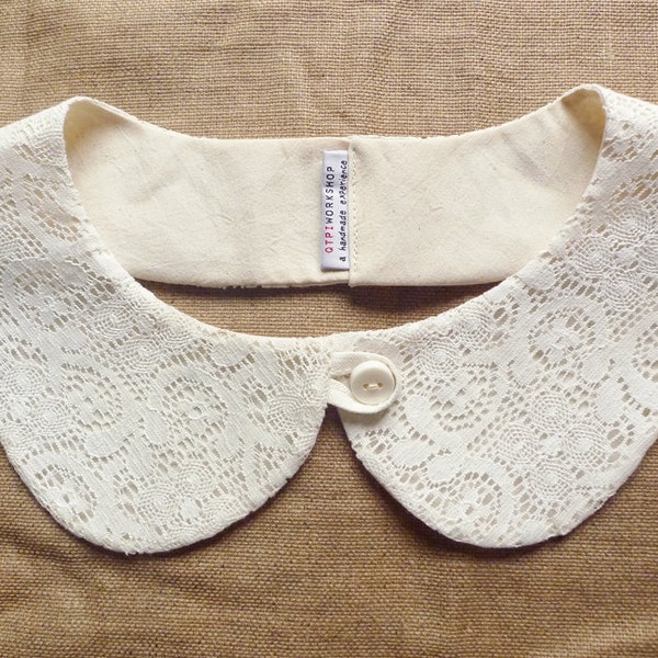 peterpan collar - summer collar - lace on cream - multiple cut