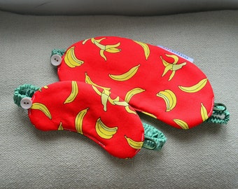 Bananas - Travel Sleep Masks family set multiple sizes for all ages portable and washable for kids for teens for lovers