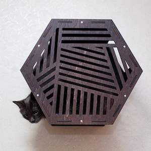 Cat Hexagon Shelves Wall Furniture Modern Cat House Wall