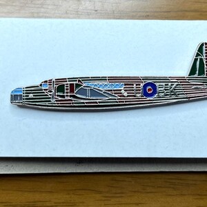 Vintage Vickers Wellington Britse vliegtuigmodel revers badge broche. Verzamelsouvenir. Cadeau voor hem. Militaire memorabilia.
