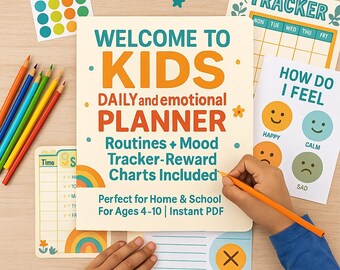 Kids Routine & Emotion Planner (Weekly Chart + Rewards and more)