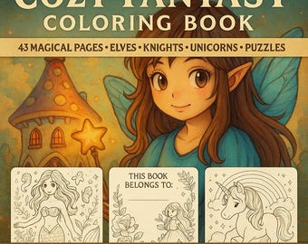 Cozy Fantasy Coloring Book (43 Magical Pages)