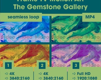 Gemstone Frame TV Art: 4K Seamless Digital Motion Loop (Digital Download))