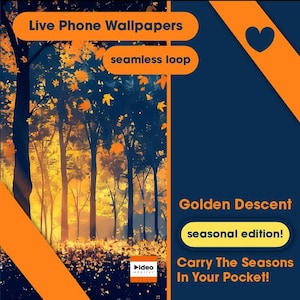 Animated Golden Fall Leaves Phone Wallpaper: Calming Equinox Video (iPhone & Android Digital Download