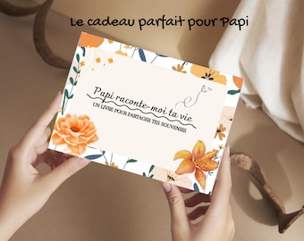 Grandpa tell me about your life - Memory book to complete - Printable or digital gift on Canva