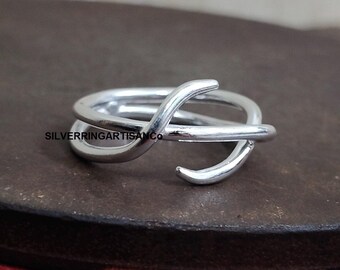 Vintage Thai Sterling Silver Braided Ring: Chunky Hollow Design