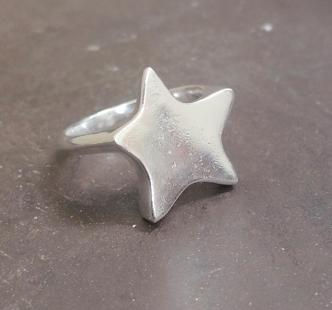 Handmade Silver Star Statement Ring: Minimalist Jewelry - Etsy