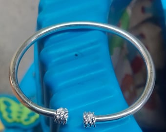 Massive Silber Armreif Einstellbar: Chunky Stacking Schmuck