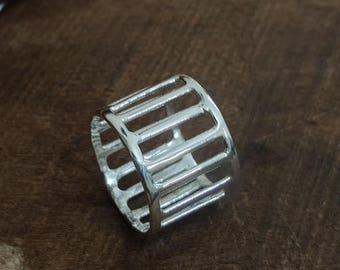 Handmade Sterling Silver Pole Ring - Minimalist Stackable Band